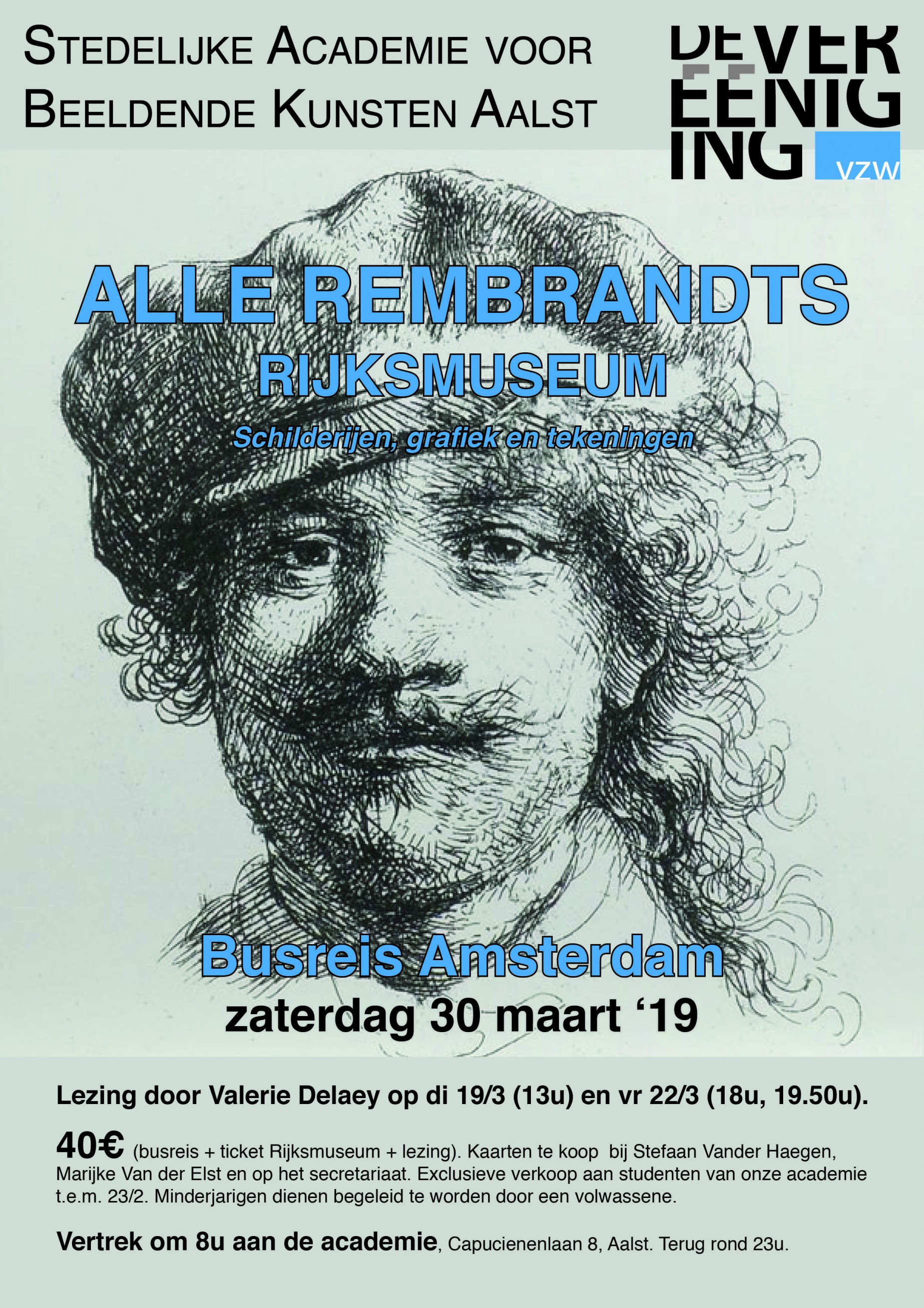 Busreis: tentoonstelling “Alle Rembrandts” op zaterdag 30 maart 2019.