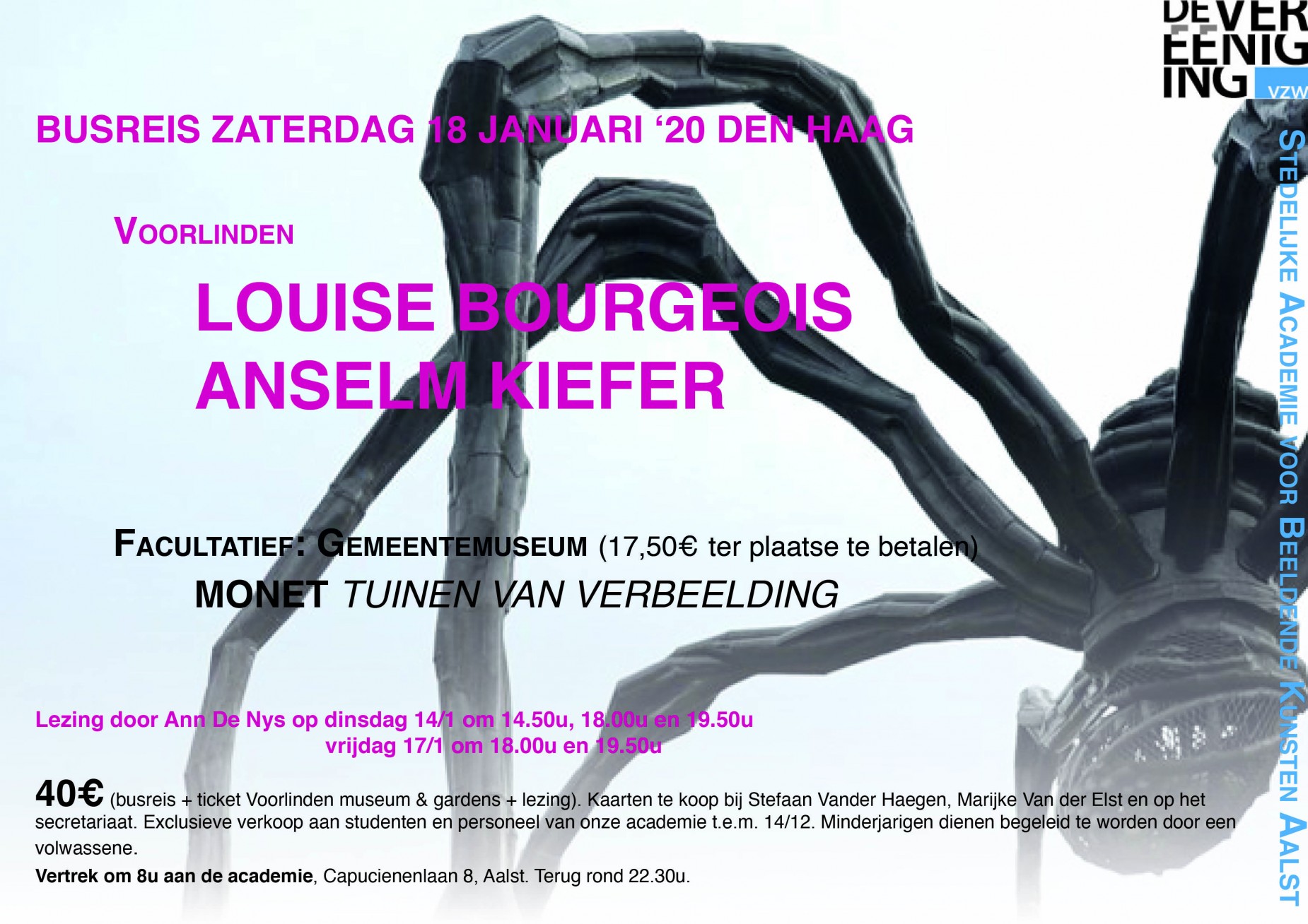 Busreis zaterdag 18 januari '20 Den Haag / Louise Bourgeois / Anselm Kiefer