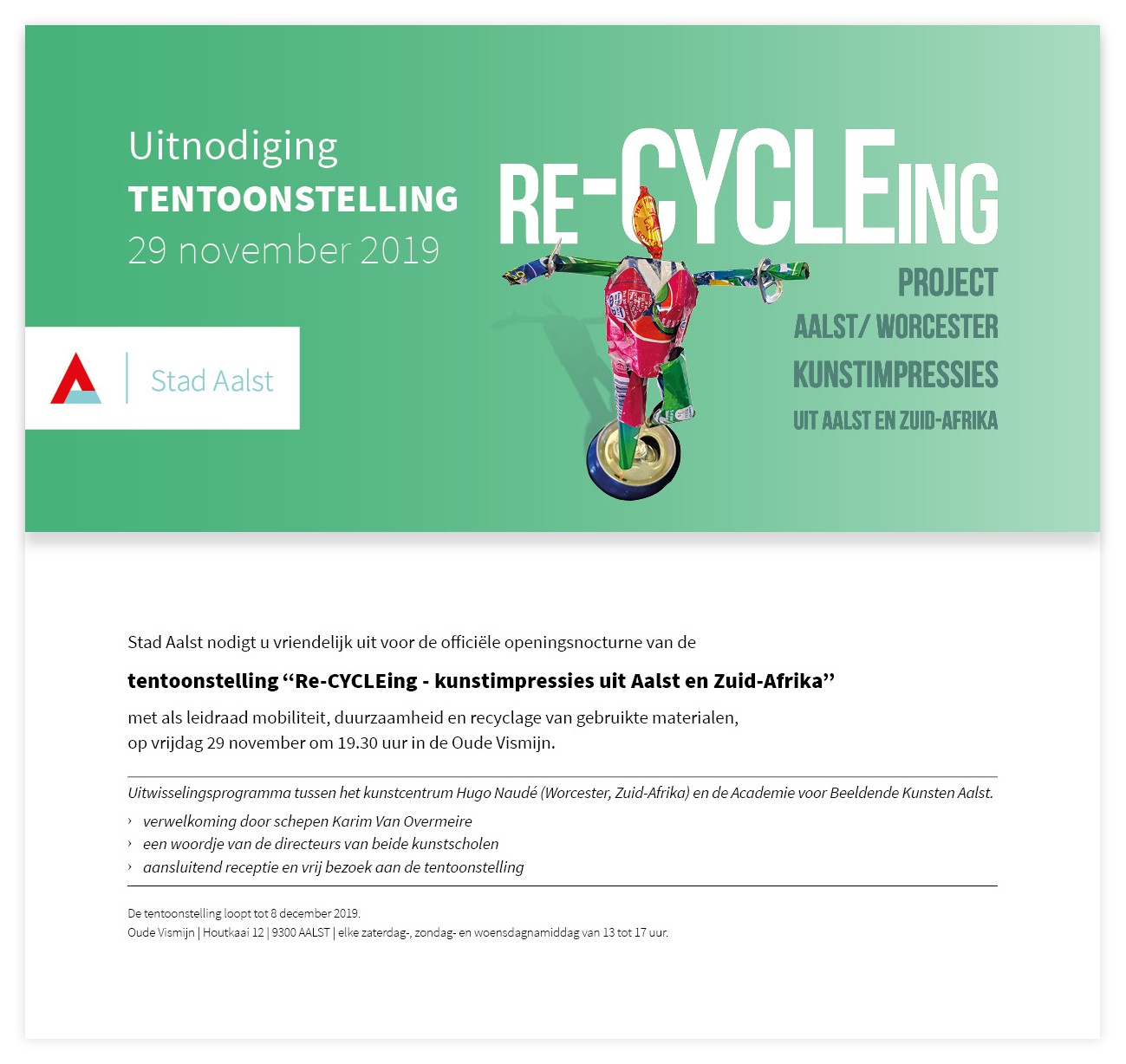 Net gemist: Uitnodiging Tentoonstelling: Re-CYCLEing